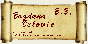Bogdana Belović vizit kartica